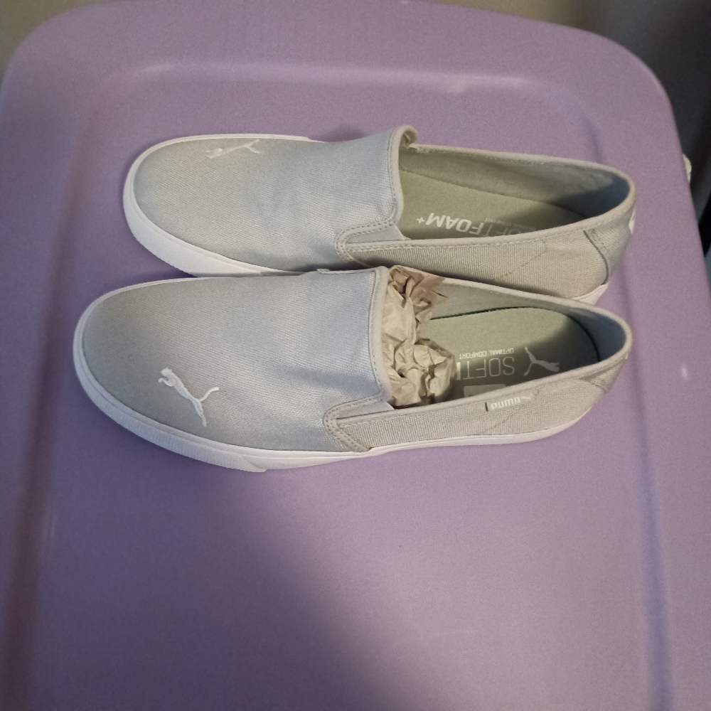 The top pair are gray/silver Puma's.